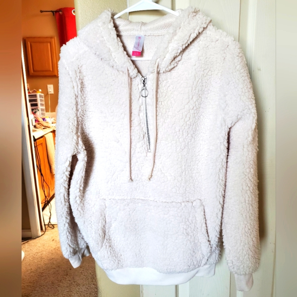 No Boundaries half zip sherpa hooded pullover